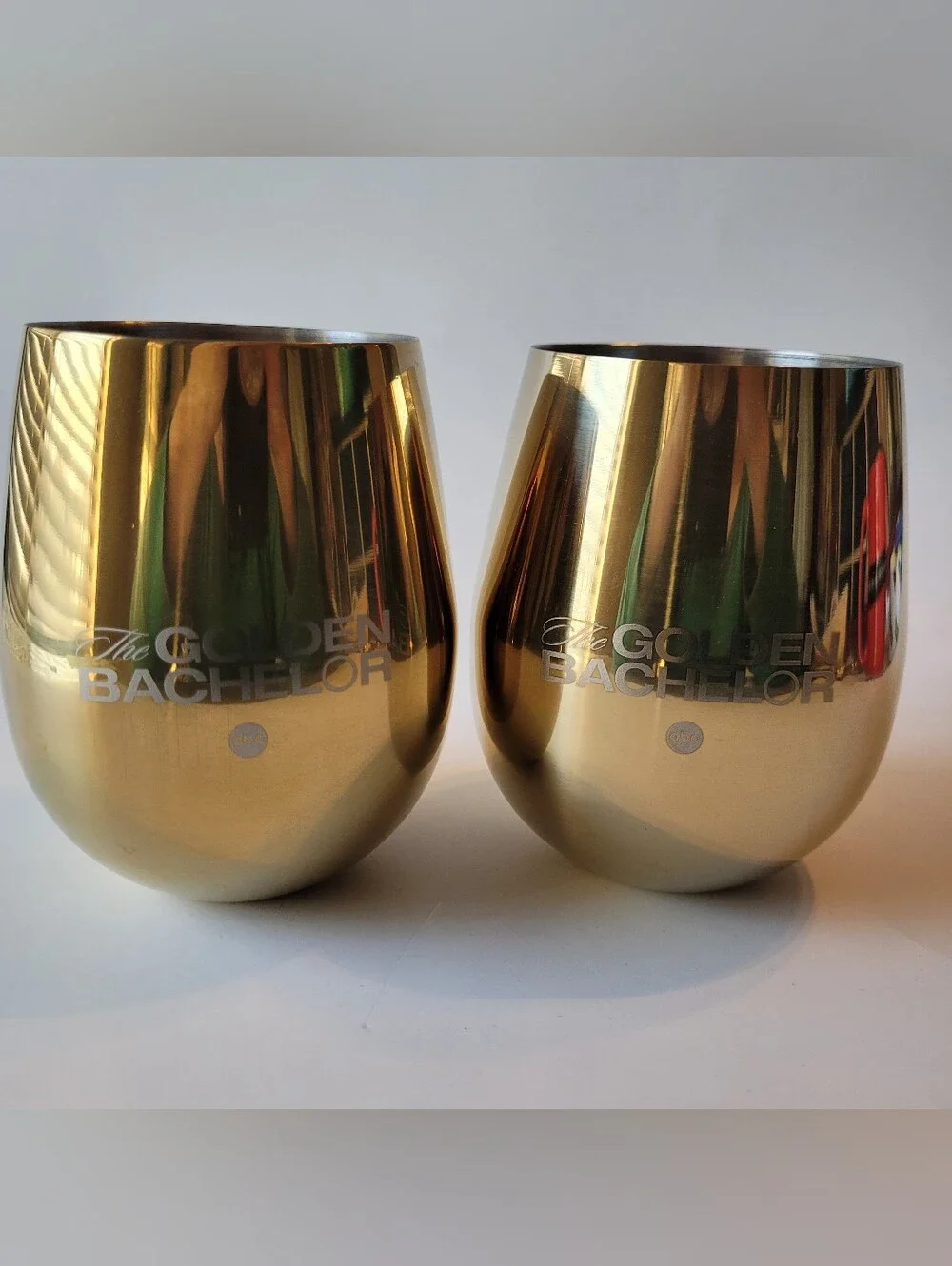 Golden Bachelor - Viski Gold Stemless Metal Wine Glasses - Set of 2